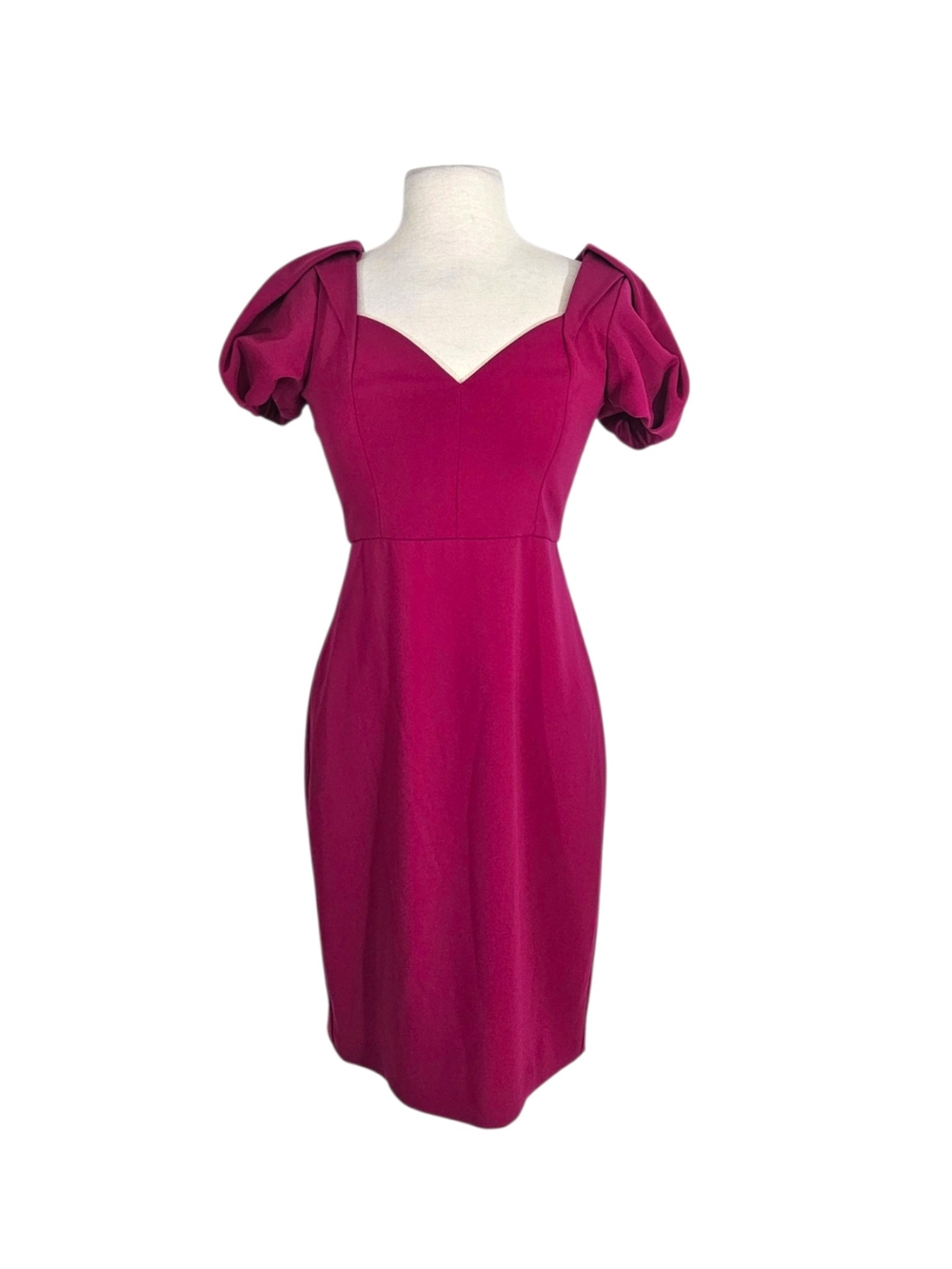 Badgley Miscka Magenta Pink Puff Sleeve Dress